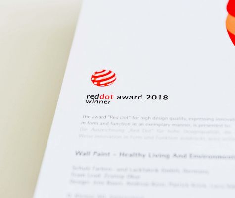 Award certificate for the reddot award 2018